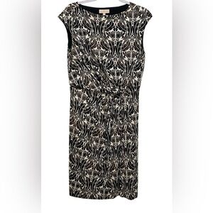 Tory Burch Medium sleeveless floral abstract multicolored brown silk dress